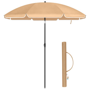 ACAZA Parasol 180 cm diameter, knikbaar, kantelbaar, met draagtas - taupe product