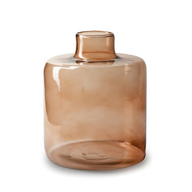 Jodeco Bloemenvaas Willem - transparant beige glas - D19 x H23 cm product