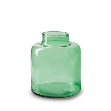 Jodeco Bloemenvaas Willem - transparant groen glas - D19 x H17 cm product