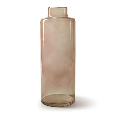 Jodeco Bloemenvaas Willem - transparant beige glas - D11,5 x H32 cm product