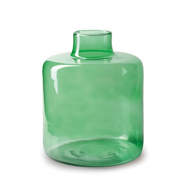 Jodeco Bloemenvaas Willem - transparant groen glas - D19 x H23 cm product