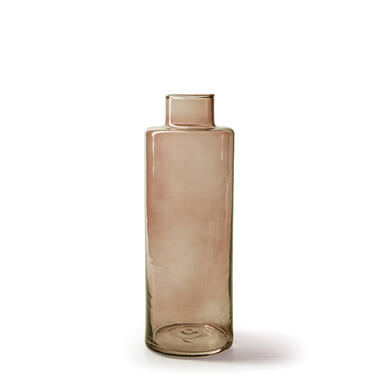 Jodeco Bloemenvaas Willem - transparant beige glas - D11,5 x H26 cm product