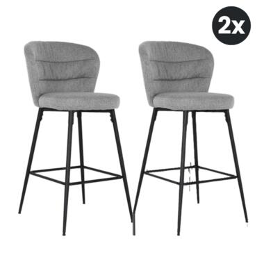 2x Barkruk Peter - Stof Grijs (Set van 2) product