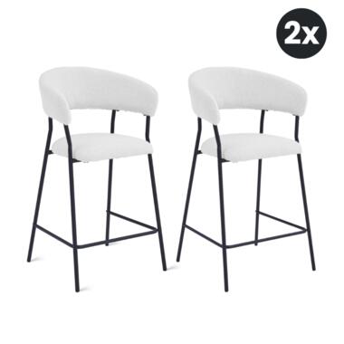 2x Barkruk Ava - Bouclé Ivoor (Set van 2) product