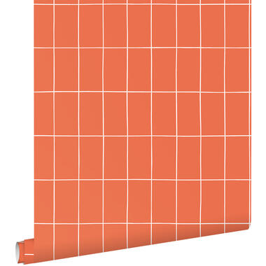 ESTAhome behang - kleine tegeltjes - oranje en wit - 50 x 900 cm - 139963 product