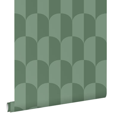 ESTAhome behang - art deco bogen - vergrijsd groen - 50 x 900 cm - 139989 product