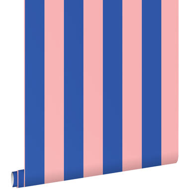 ESTAhome behang - strepen - licht roze en blauw - 50 x 900 cm - 139907 product