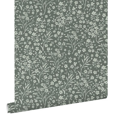 ESTAhome behang - bloemetjes - vergrijsd groen - 50 x 900 cm - 139878 product