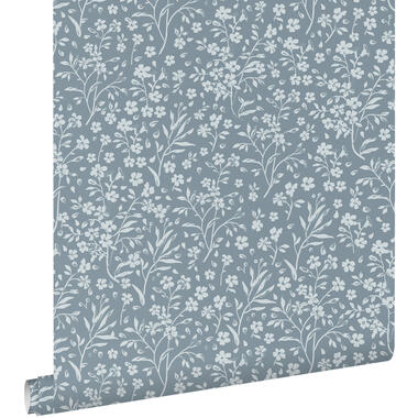 ESTAhome behang - bloemetjes - vergrijsd blauw - 50 x 900 cm - 139885 product