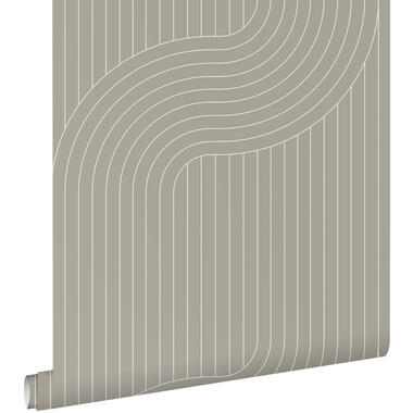 ESTAhome behang - grafische lijnen - warm grijs - 50 x 900 cm - 139924 product