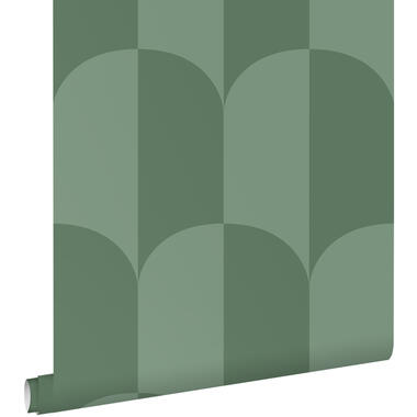 ESTAhome behang - art deco bogen - vergrijsd zeegroen - 50 x 900 cm - 139995 product