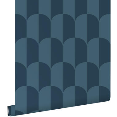 ESTAhome behang - art deco bogen - vergrijsd donker blauw - 50 x 900 cm - 139990 product