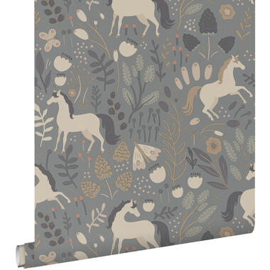 ESTAhome behang - unicorns - vergrijsd blauw - 50 x 900 cm - 139874 product