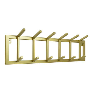 LOFT42 Kapstok Jaimy Single - Goud – Metaal – 6 dubbele haken - 80x24x12 product