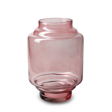 Jodeco Bloemenvaas Lotus - transparant roze - glas - D17 x H25 cm product