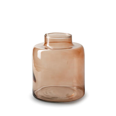 Jodeco Bloemenvaas Willem - transparant beige glas - D19 x H17 cm product