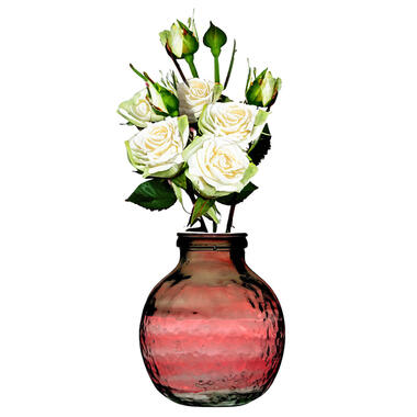 Natural Living Vaas Lourdes - roze transparant - glas - D25 x H30 cm product