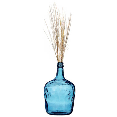 Natural Living Fles vaas - blauw transparant - glas - 25 x 40 cm product