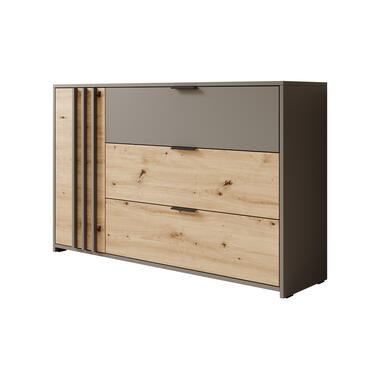 Meubella Dressoir Roma - Grijs - Eiken - 125 cm product