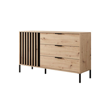 Meubella Dressoir Tasha - Eiken - Antraciet - 138 cm product