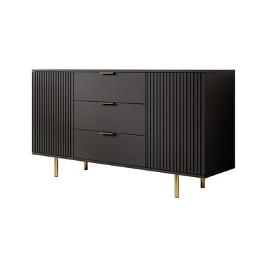 Meubella Dressoir Nicola - Mat zwart - 150 cm product