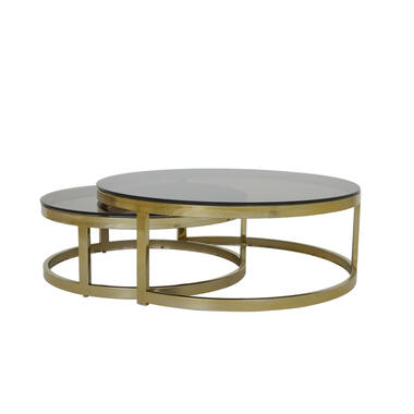 Light & Living - Salontafel MILAGRO - Ø100.5x36.5cm - Goud - Set van 2 product