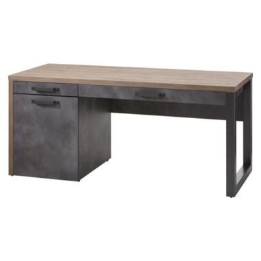 Composad Bureau Faber 170x78cm met opbergruimte - eikdecor/betonlook product