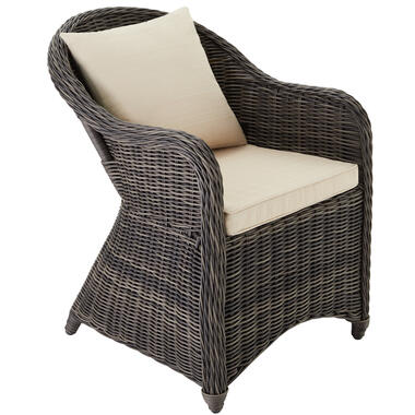 tectake® - 2 Luxe wicker stoelen - Fauteuils - zachte kussens - grijs - 403682 product