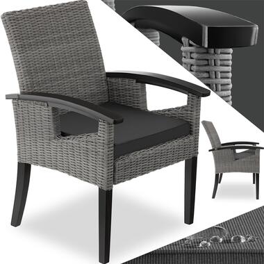 tectake® - Wicker stoel tuinstoel terrasstoel - Rosarno - grijs - 404806 product
