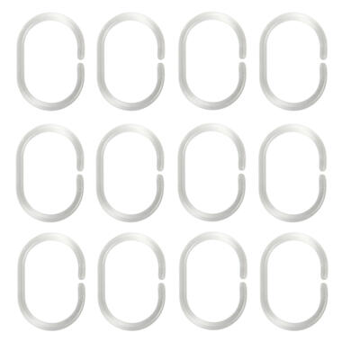 MSV Douchegordijn ophang ringen - kunststof - transparant - 12x stuks product