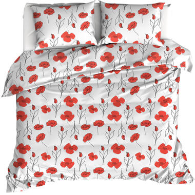 Moodit Dekbedovertrek Odil Papaver - Tweepersoons - 200 x 220 cm - Katoen product