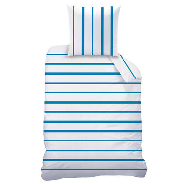 Matt & Rose Dekbedovertrek Blue Stripes - Eenpersoons - 140 x 200 cm - Katoen product