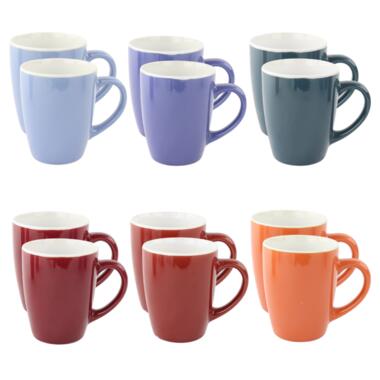 OTIX Theemokken Koffiemok Koffietassen 12 stuks Diverse kleuren 300 ml Aardewerk product