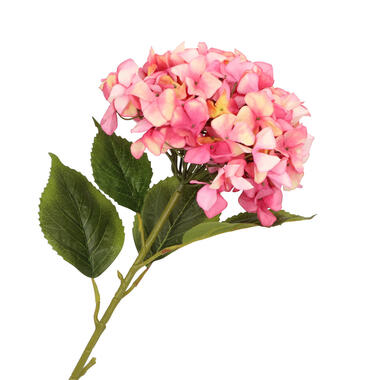 DK Design kunstbloem Hortensia tak - fuchsia roze - 109 cm product