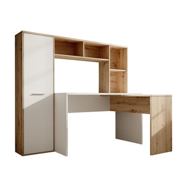 Meubella Bureau Elze - Eiken - Wit - 173 cm product