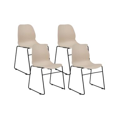 PANORA - Eetkamerstoel set van 4 - Beige - Plastic product