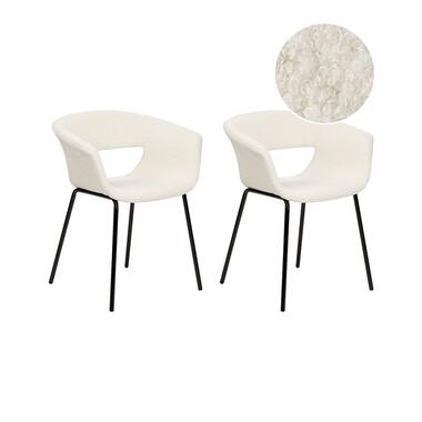 CASEY - Eetkamerstoelen set van 2 - Off-white - Polyester product