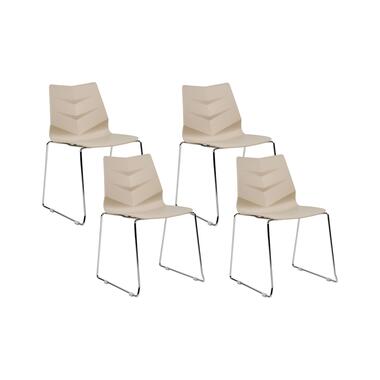 HARTLEY - Eetkamerstoel set van 4 - Beige - Plastic product