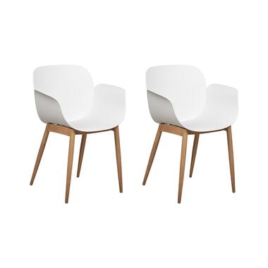 ABILENE - Eetkamerstoelen set van 2 - Wit - Plastic product