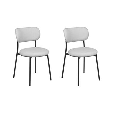 CASEY - Eetkamerstoelen set van 2 - Grijs - Polyester product