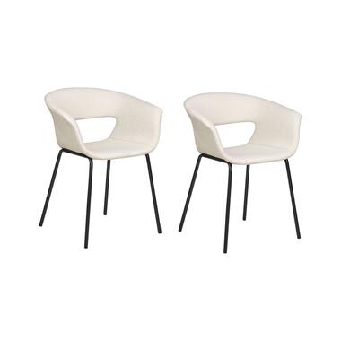 ELMA - Eetkamerstoelen set van 2 - Beige - Polyester product