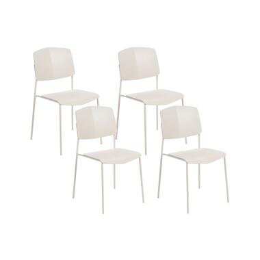 ASTORIA - Eetkamerstoel set van 4 - Beige - Plastic product