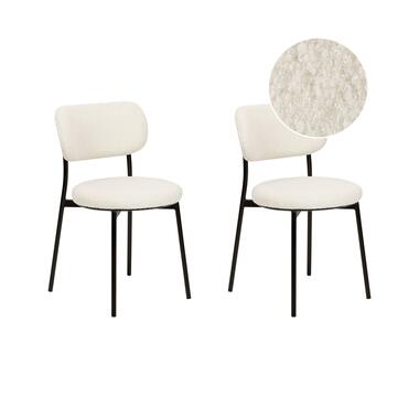 CASEY - Eetkamerstoelen set van 2 - Off-white - Bouclé product