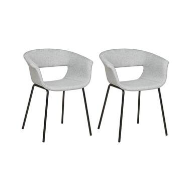 ELMA - Eetkamerstoelen set van 2 - Grijs - Polyester product