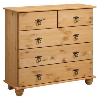 Finca - Ladekast met 3+2 deuren in gebeitst gewaxt dennenhout