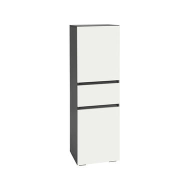 Wisla - Midi-kast 1 lade, 2 deuren in wit/antraciet spaanplaat product