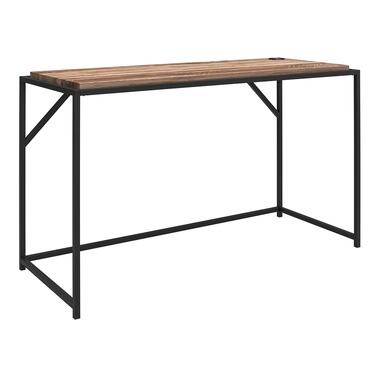 Quincy - Bureau verweerd eiken spaanplaat en zwart metalen frame product