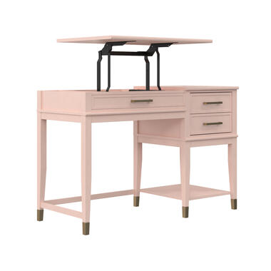 Westerleigh - Computerbureau met lifttop in roze MDF product