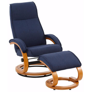 Paris - Fauteuil + kruk donkerblauwe stoffen product