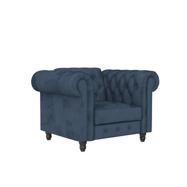 Felix - Fauteuil chesterfield blauw fluwelen product